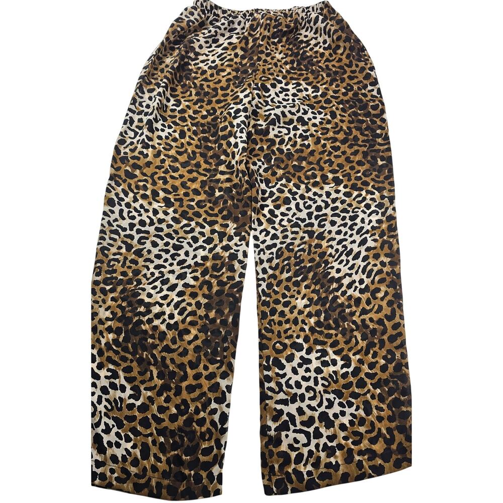Sz M semi sheer leapord wide leg pull on pants beach lightweight No Boundaries - Picture 3 of 9